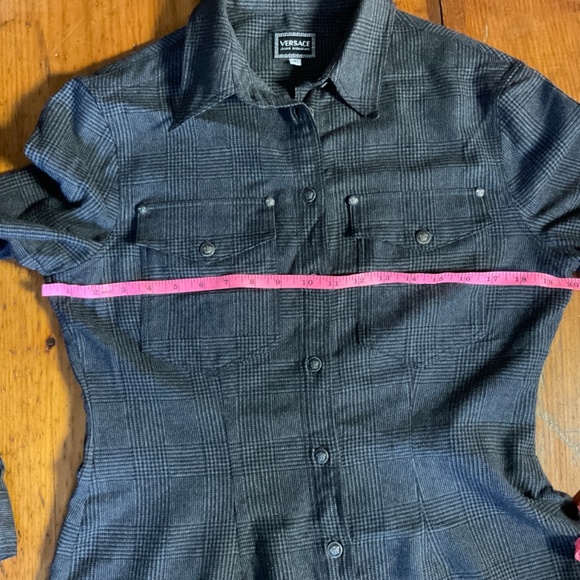 Versace Jeans Signature 100% wool western style button up shirt size L - Picture 9 of 11